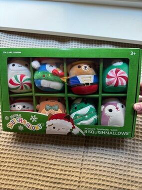 Squishmallows Holiday 8-Pack Plush Set - Green, Red, Blue, Pink, White, Brown
